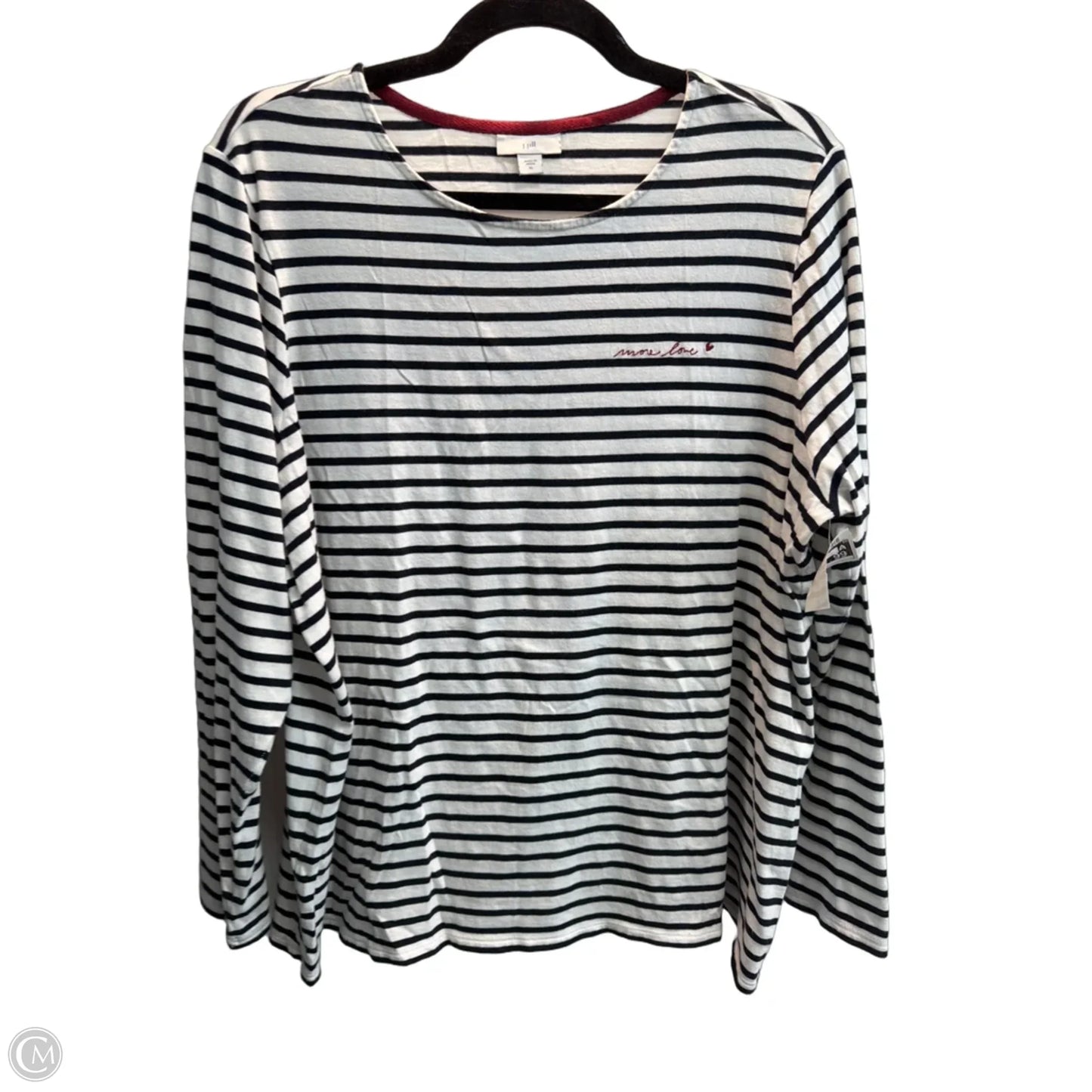 Top Long Sleeve Basic By J. Jill In Striped Pattern, Size: Xl