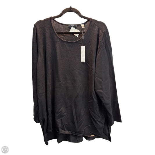 Top Long Sleeve By Tahari In Black, Size: 1x