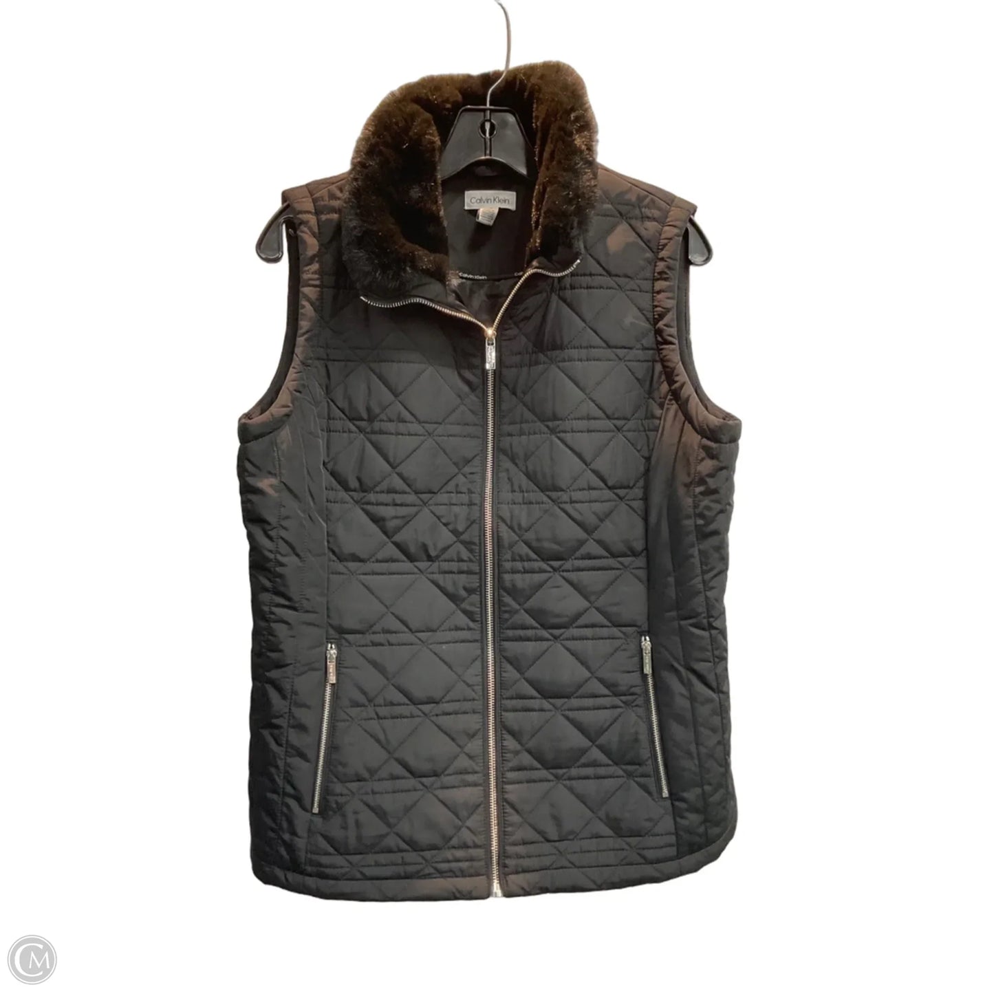 Vest Puffer & Quilted By Calvin Klein In Black, Size: M