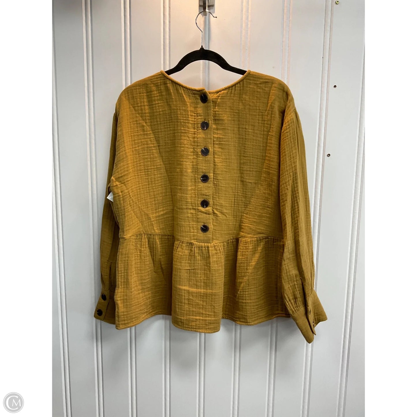 Top Long Sleeve By Madewell In Tan, Size: M