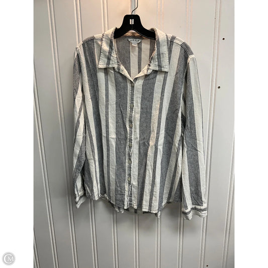 Top Long Sleeve By Orvis In Striped Pattern, Size: Xl