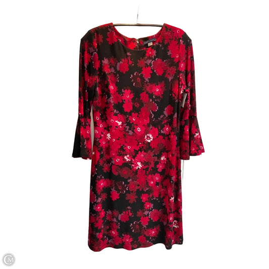 Dress Work By Tommy Hilfiger In Black & Red, Size: S