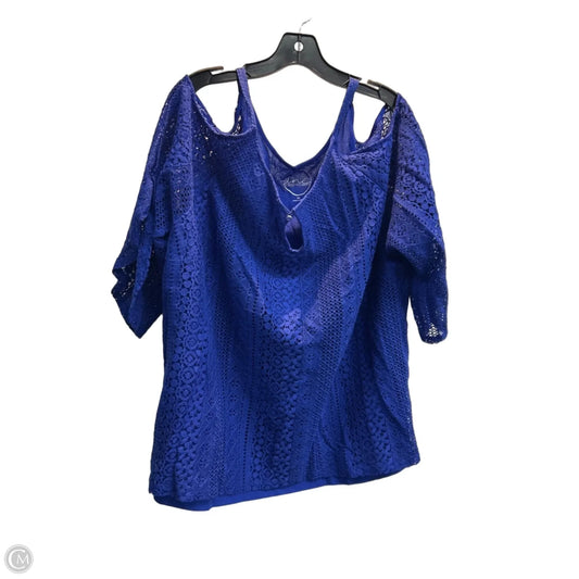 Top Long Sleeve By Inc In Blue, Size: 3x