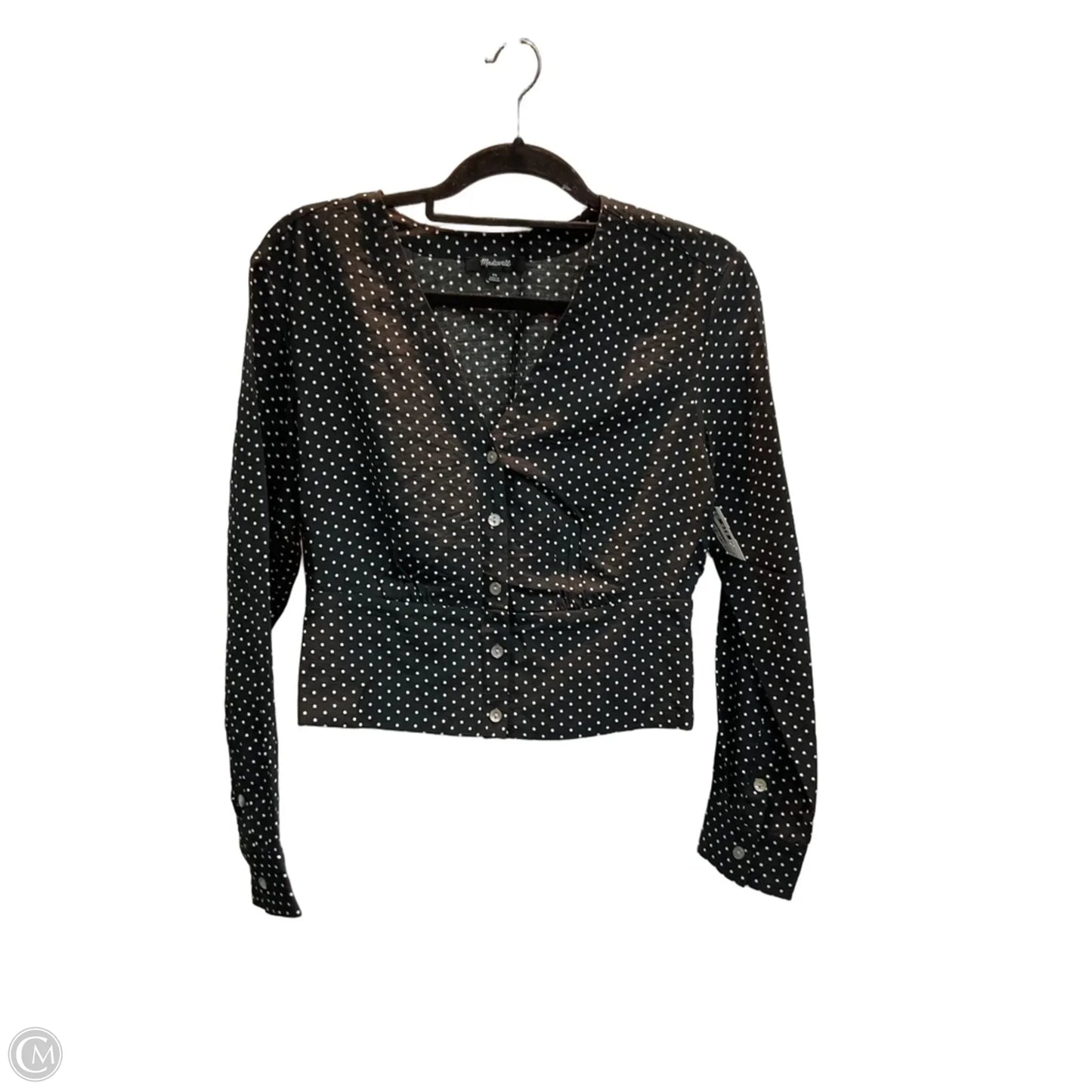 Blouse Long Sleeve By Madewell In Polkadot Pattern, Size: Xs