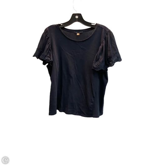 Top Short Sleeve By T Tahari In Navy, Size: Xl