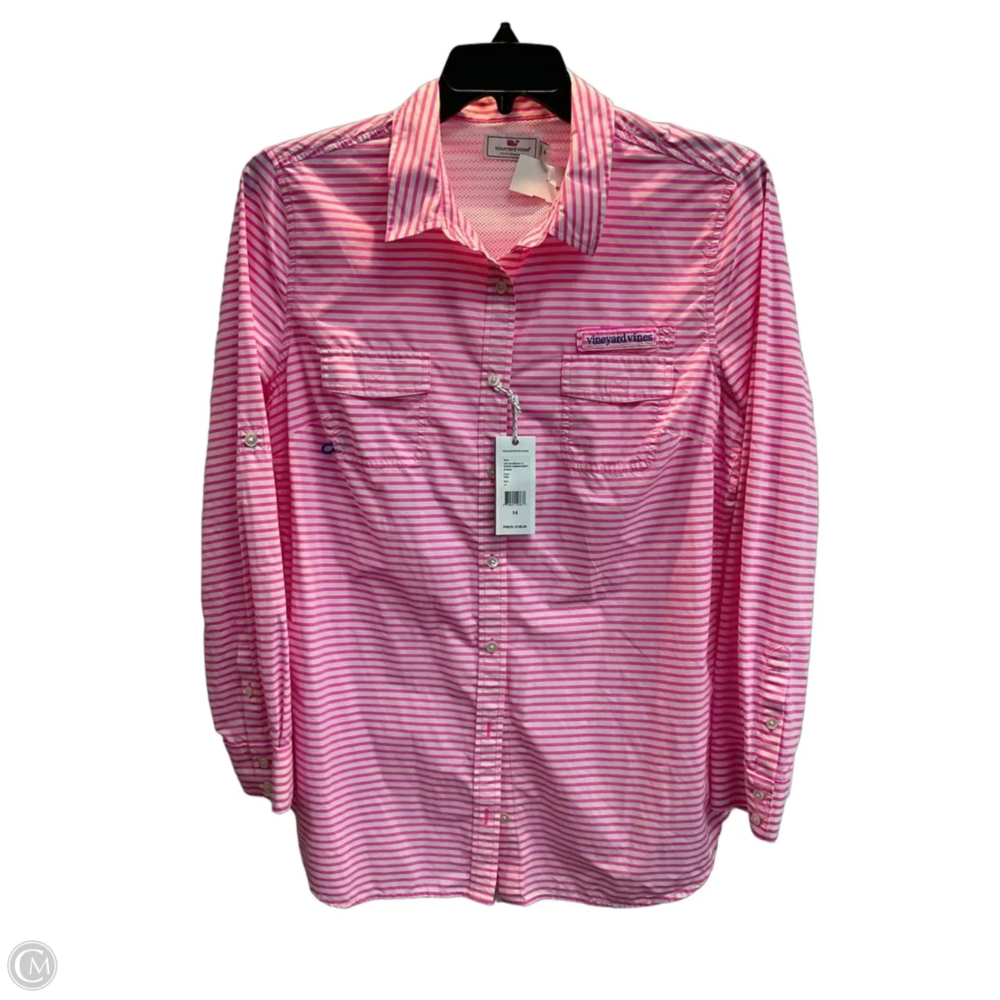 Top Long Sleeve By Vineyard Vines In Pink, Size: L