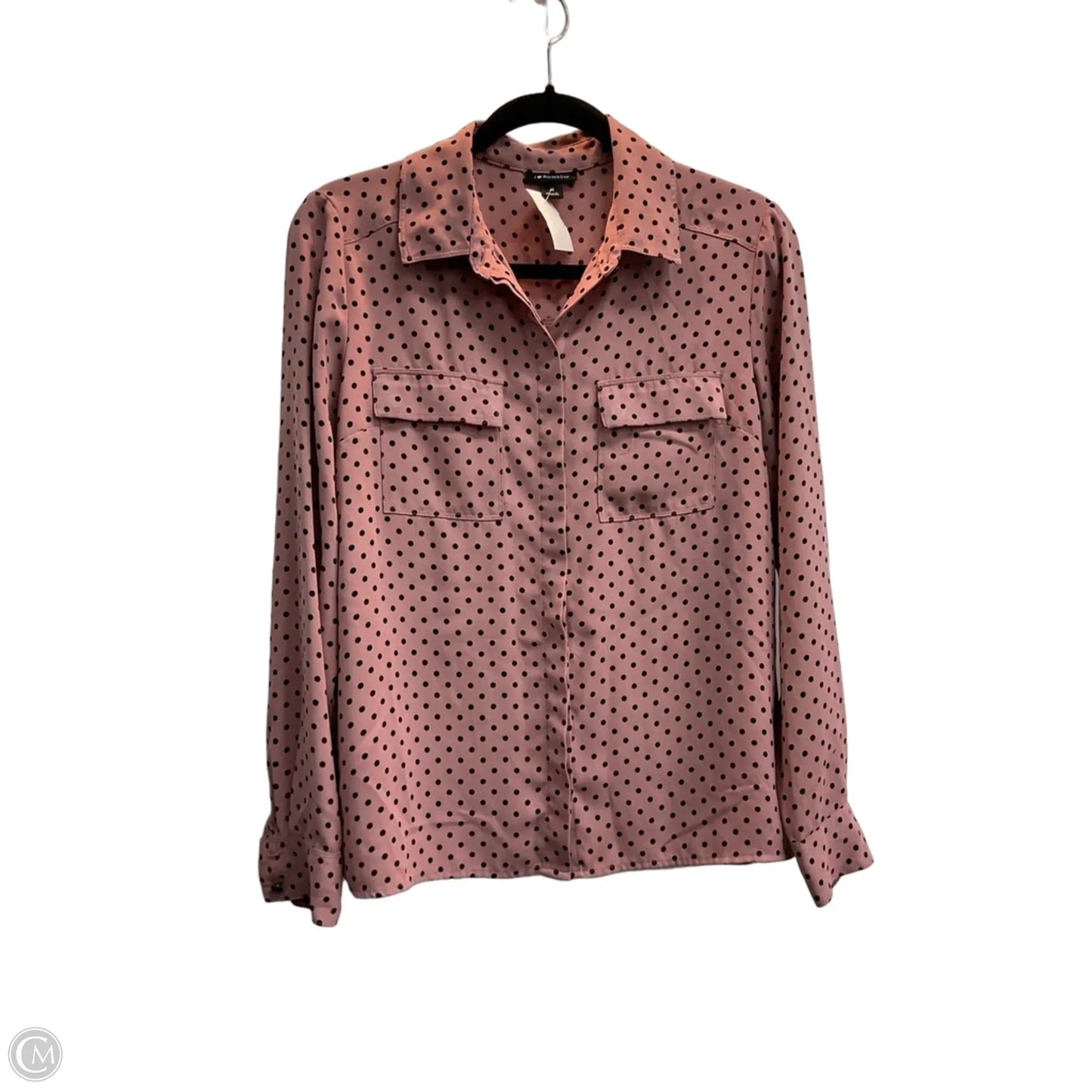 Blouse Long Sleeve By I Love Ronson In Polkadot Pattern, Size: M