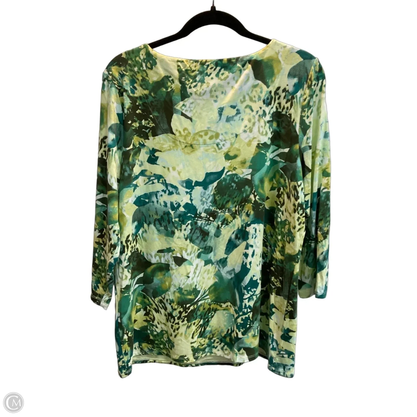 Top Long Sleeve By Chicos In Green, Size: L
