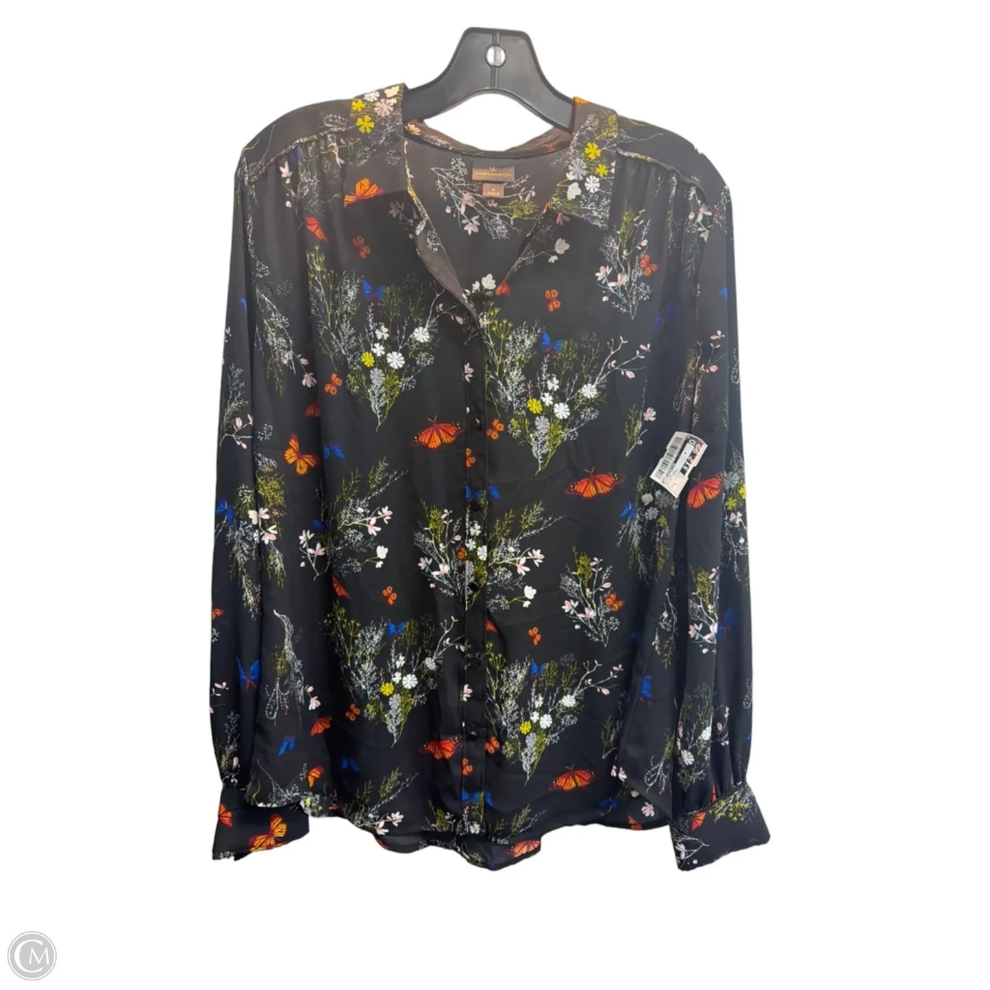 Blouse Long Sleeve By Worthington In Floral Print, Size: L
