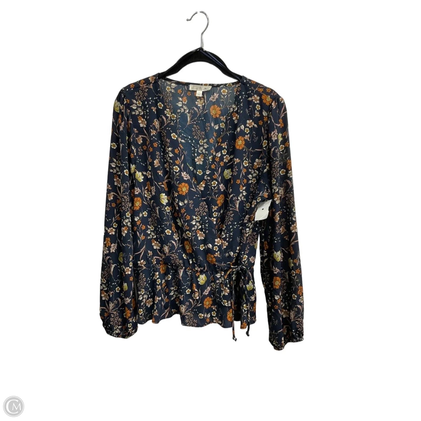Blouse Long Sleeve By Nine Britton In Floral Print, Size: L