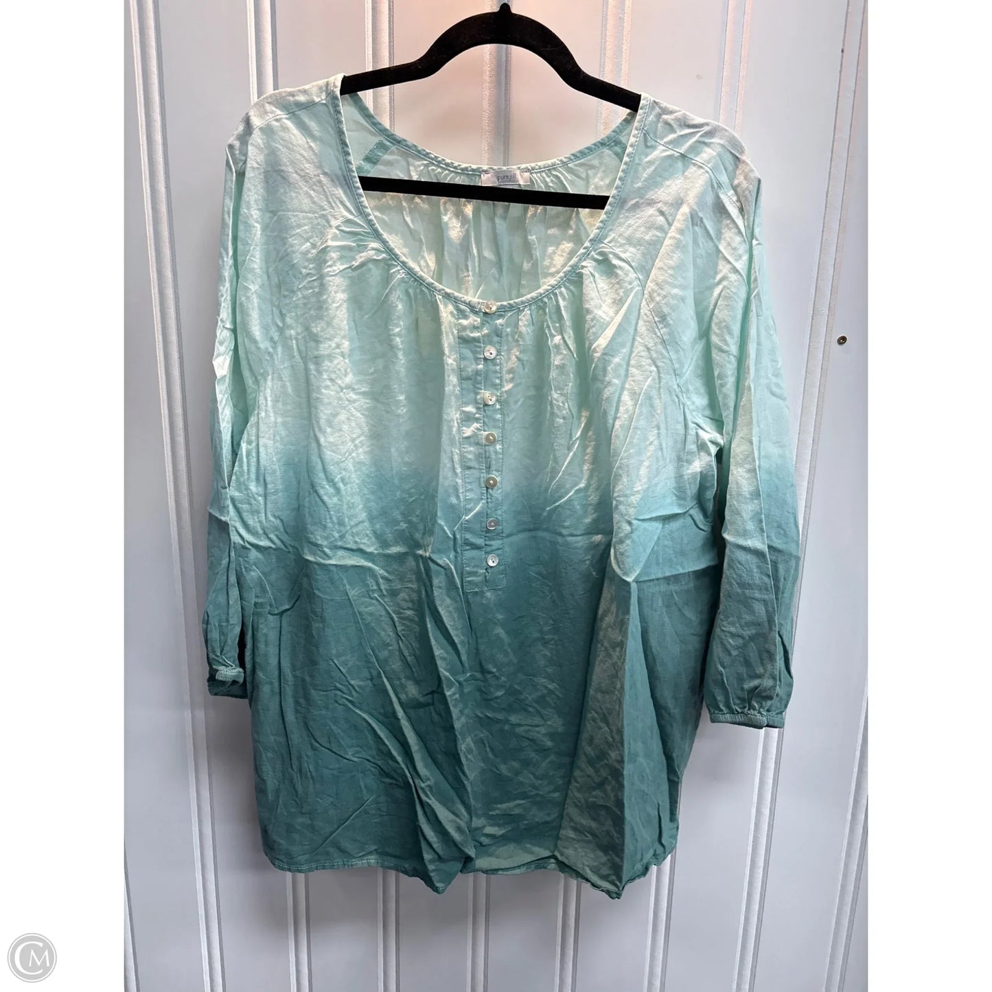 Top Long Sleeve Basic By Pure Jill In Ombre Print, Size: Xl