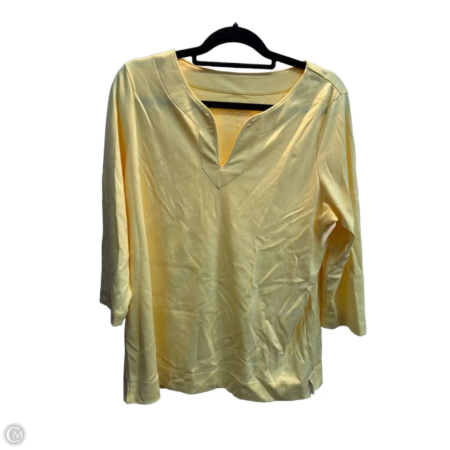 Top Long Sleeve By L.l. Bean In Yellow, Size: Xl