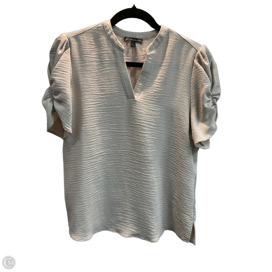 Top Short Sleeve By Adrianna Papell In Taupe, Size: S