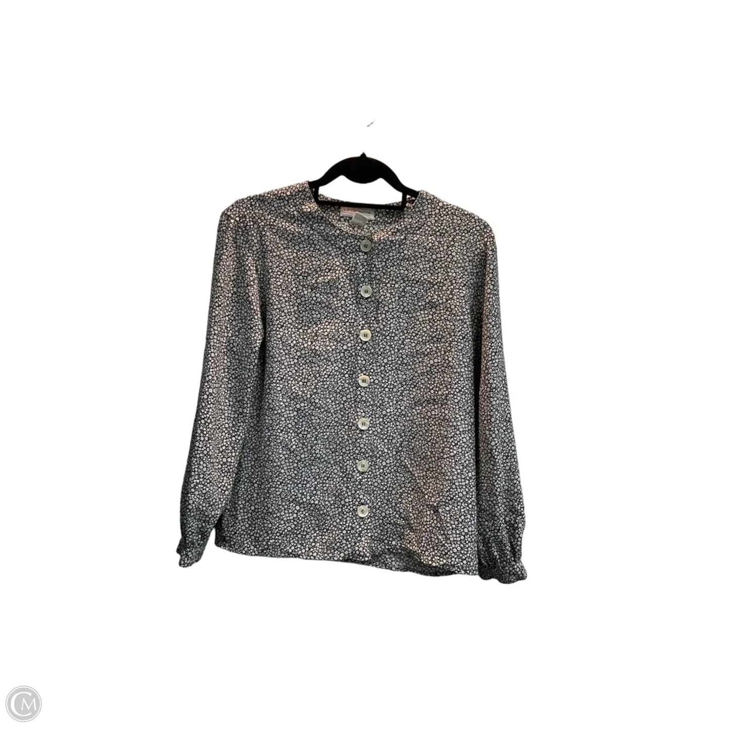 Blouse Long Sleeve By Liz Claiborne In Black & Cream, Size: Sp