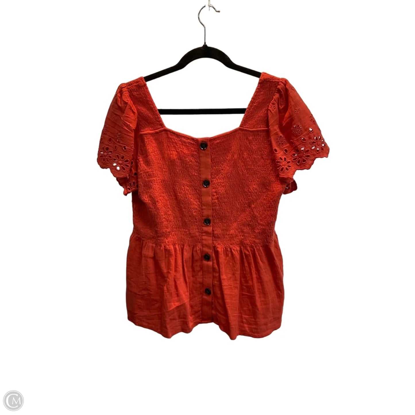 Top Short Sleeve By Madewell In Orange, Size: M