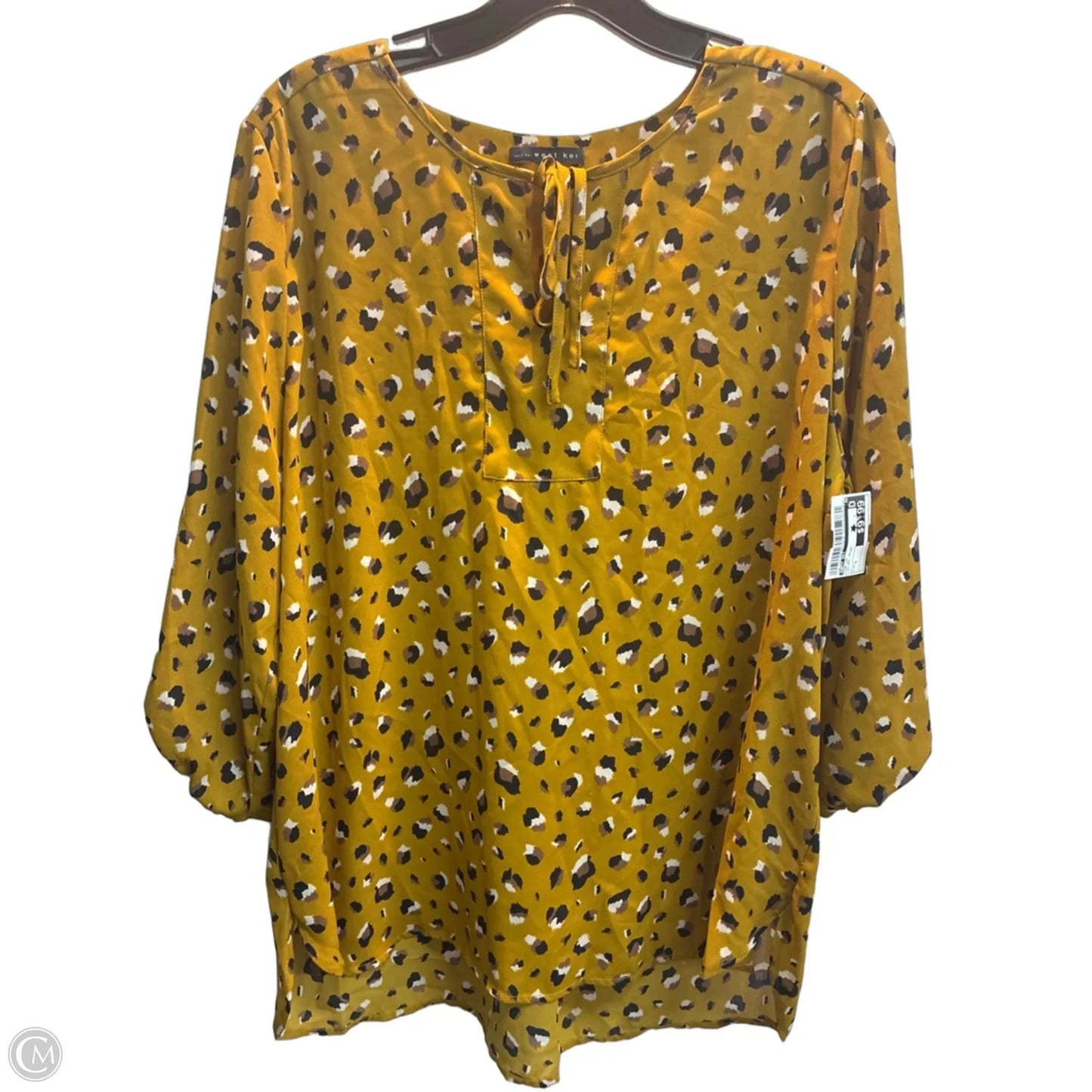 Top Long Sleeve By West Kei In Animal Print, Size: L