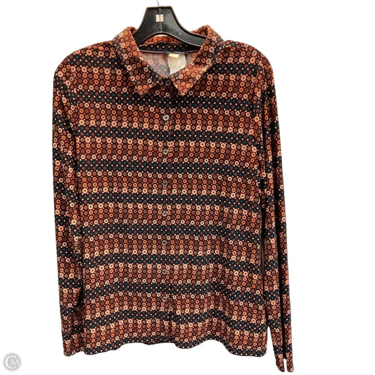 Top Long Sleeve By Tommy Hilfiger In Geometric Pattern, Size: L