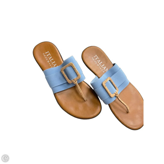 Sandals Flats By Italian Shoemakers In Blue, Size: 6.5