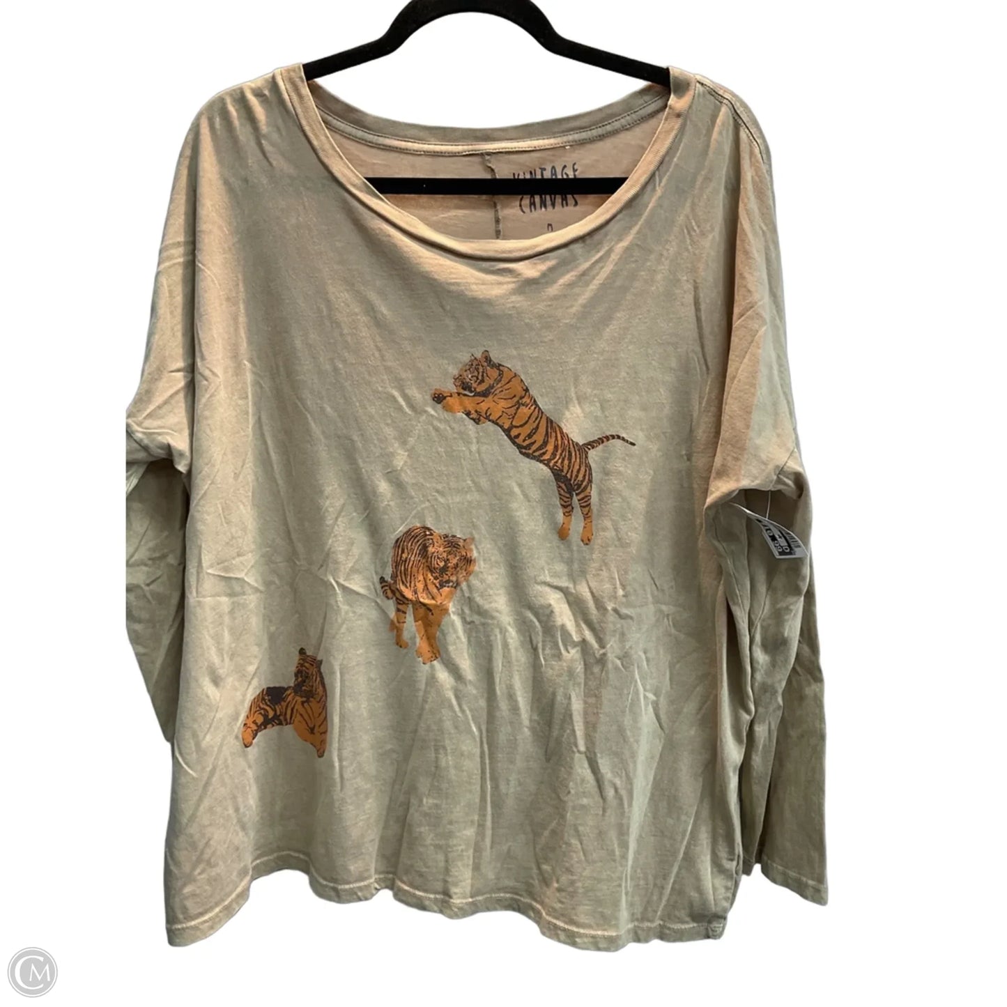 Top Long Sleeve By Clothes Mentor In Tan, Size: M