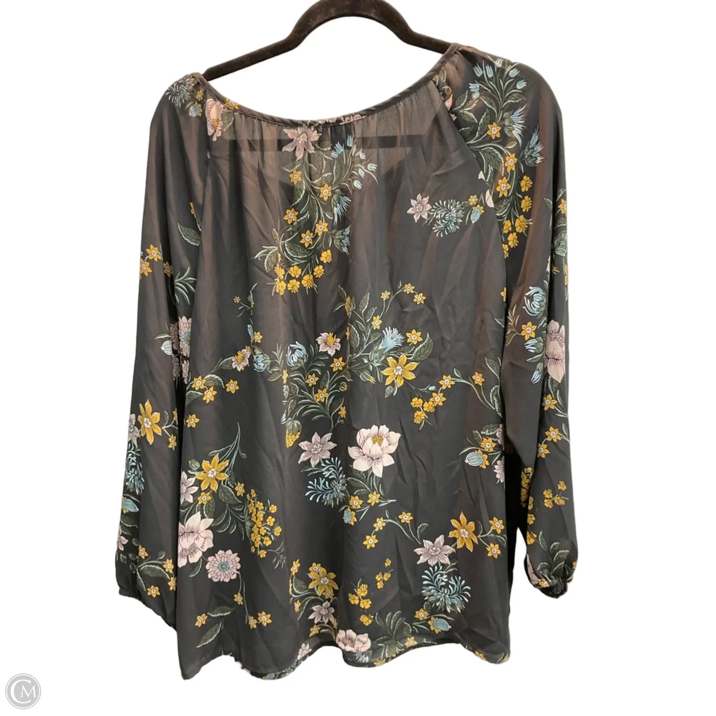 Blouse Long Sleeve By Loft In Floral Print, Size: Xl