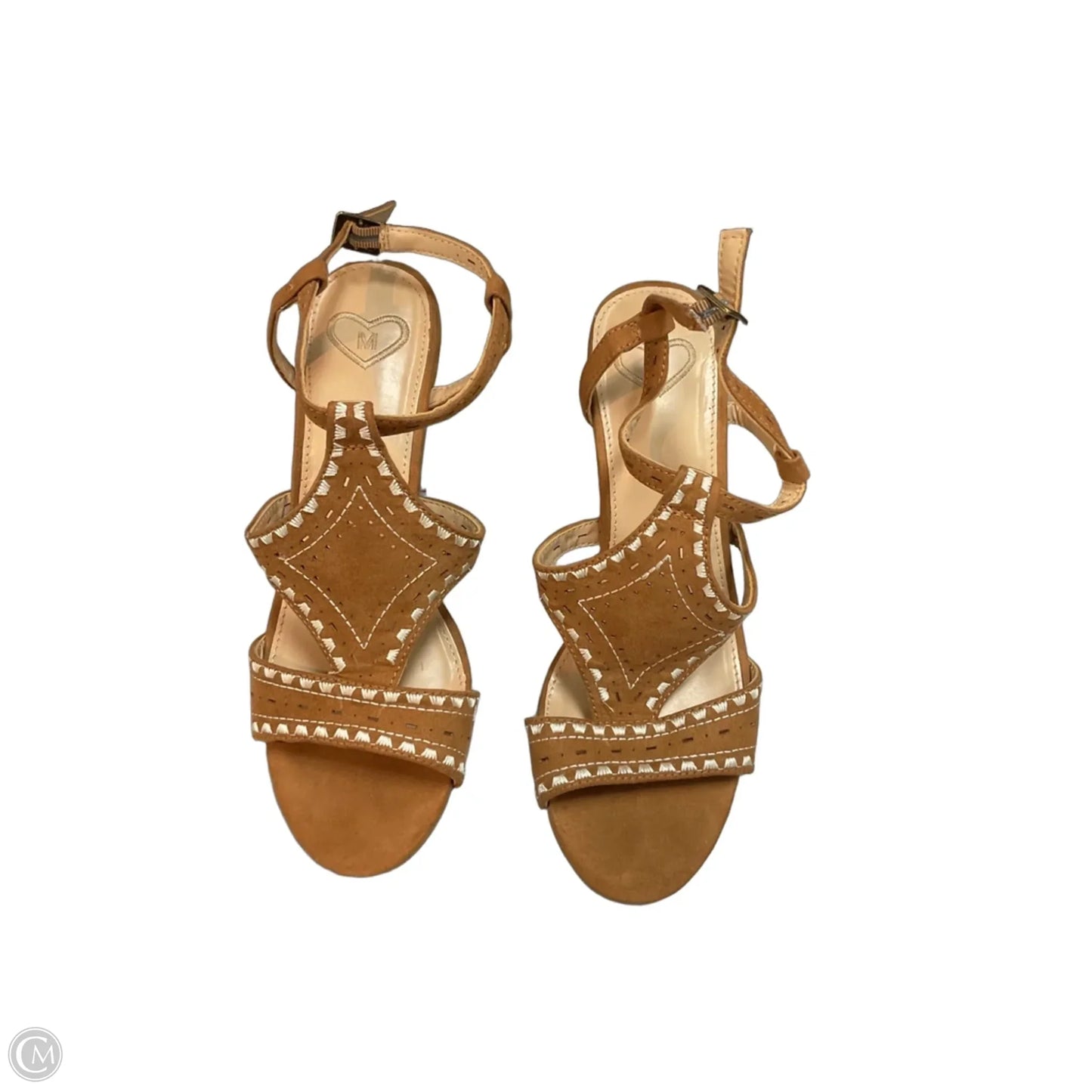 Sandals Heels Block By Madeline In Brown, Size: 8.5