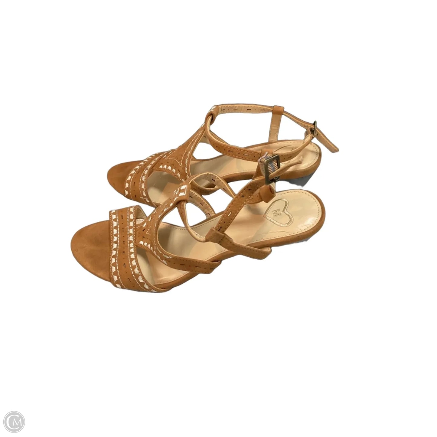 Sandals Heels Block By Madeline In Brown, Size: 8.5