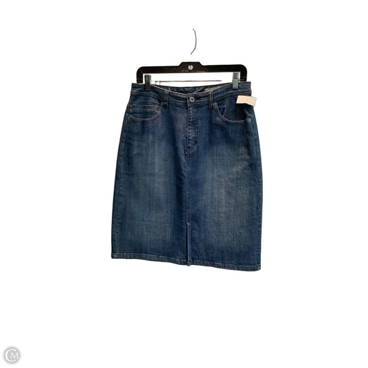 Skirt Midi By Chicos In Blue Denim, Size: 8