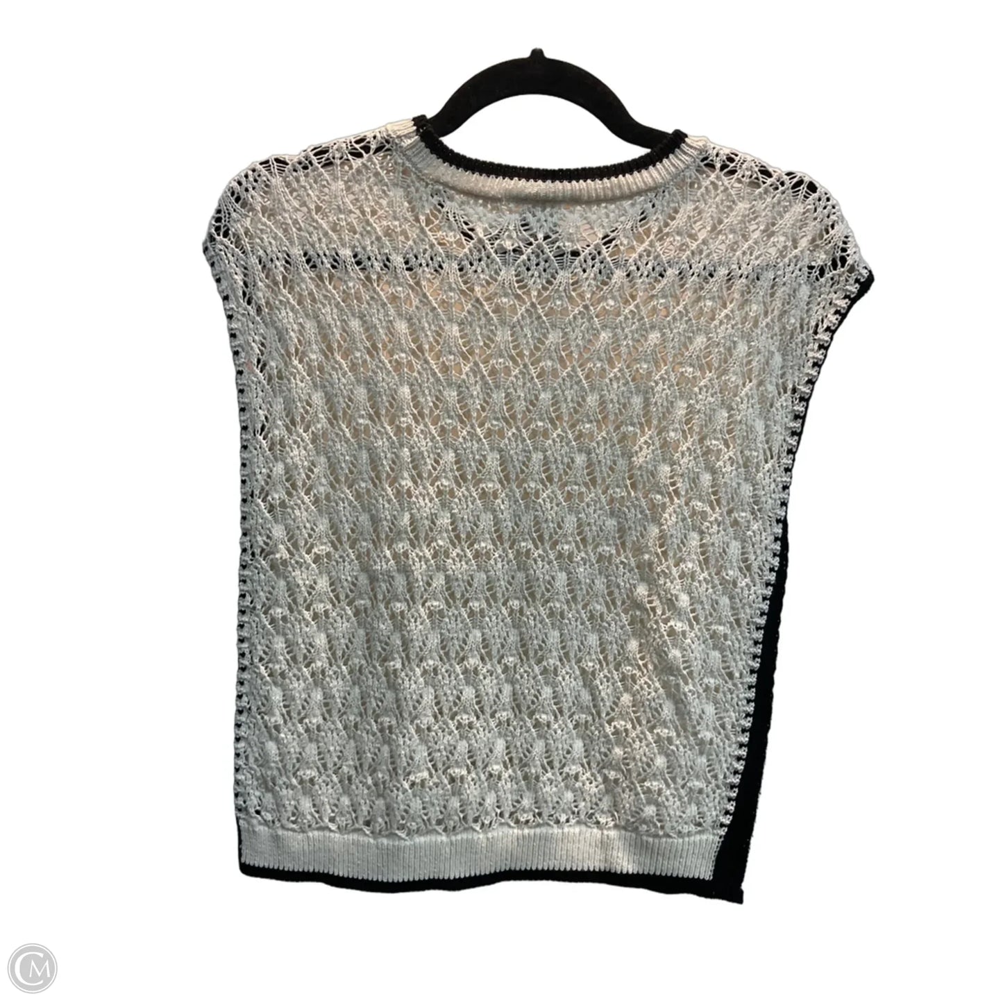 Top Sleeveless By Ana In Black & Cream, Size: S