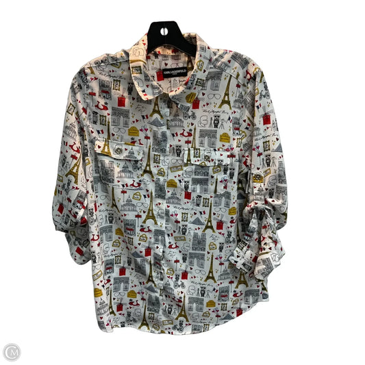 Blouse Designer By Karl Lagerfeld In Multi-colored, Size: M