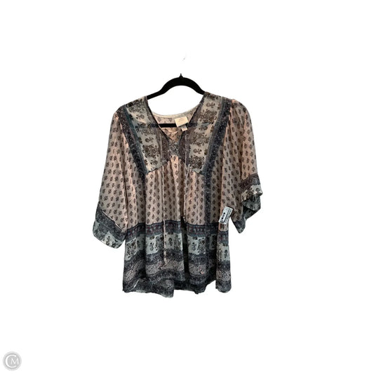 Blouse Short Sleeve By Knox Rose In Multi-colored, Size: M