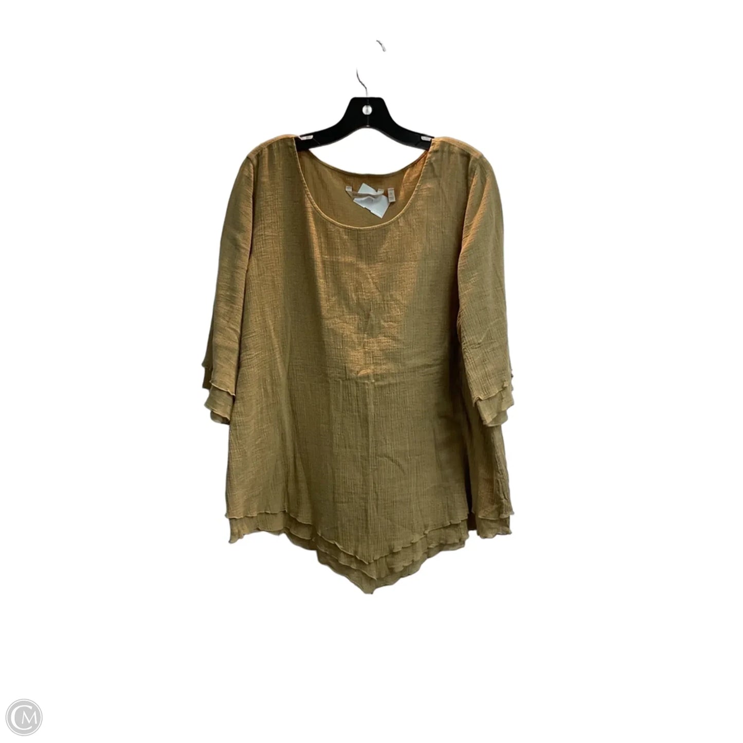 Top Short Sleeve By Soft Surroundings In Tan, Size: L