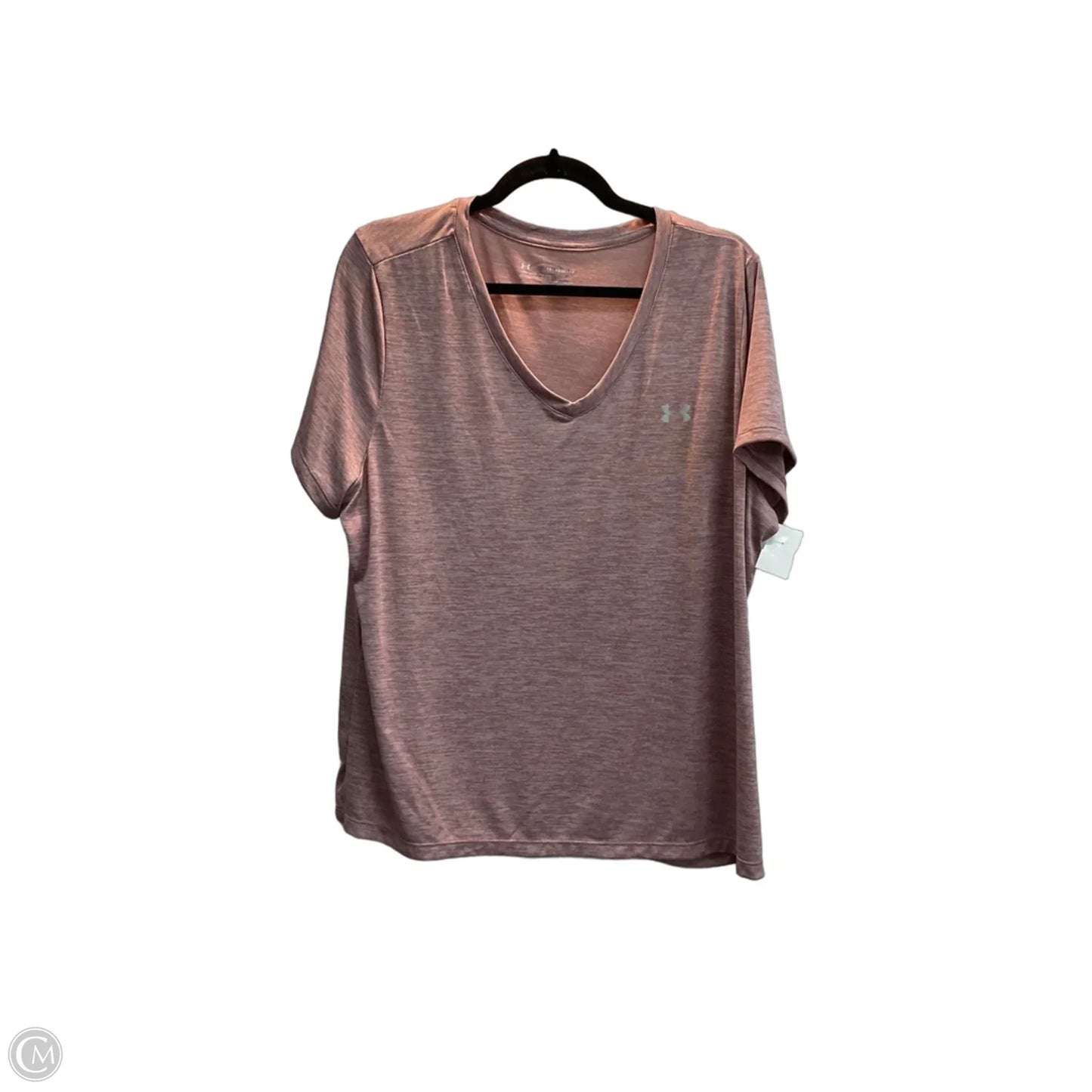 Athletic Top Short Sleeve By Under Armour In Mauve, Size: 1x