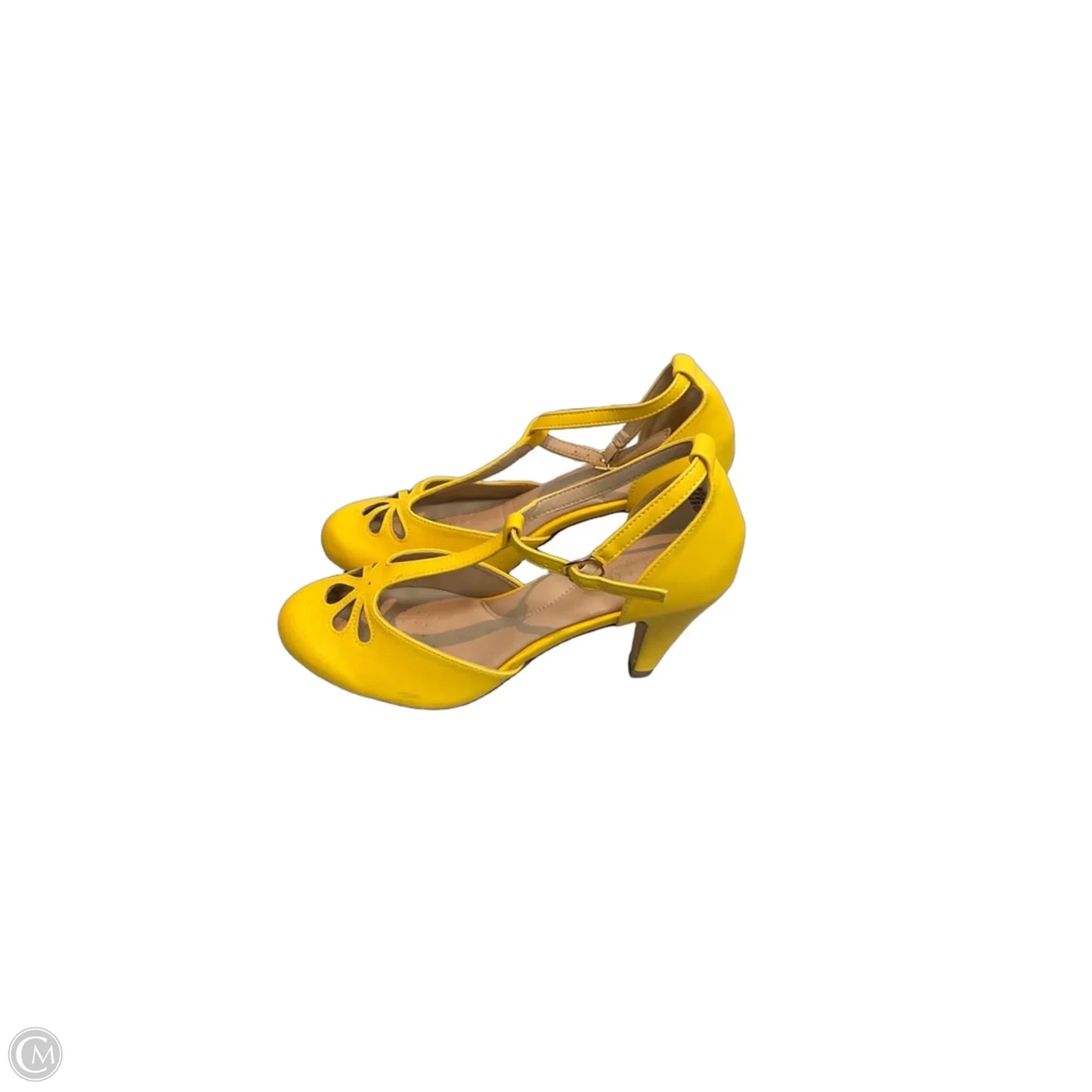 Shoes Heels Kitten By Clothes Mentor In Yellow, Size: 10