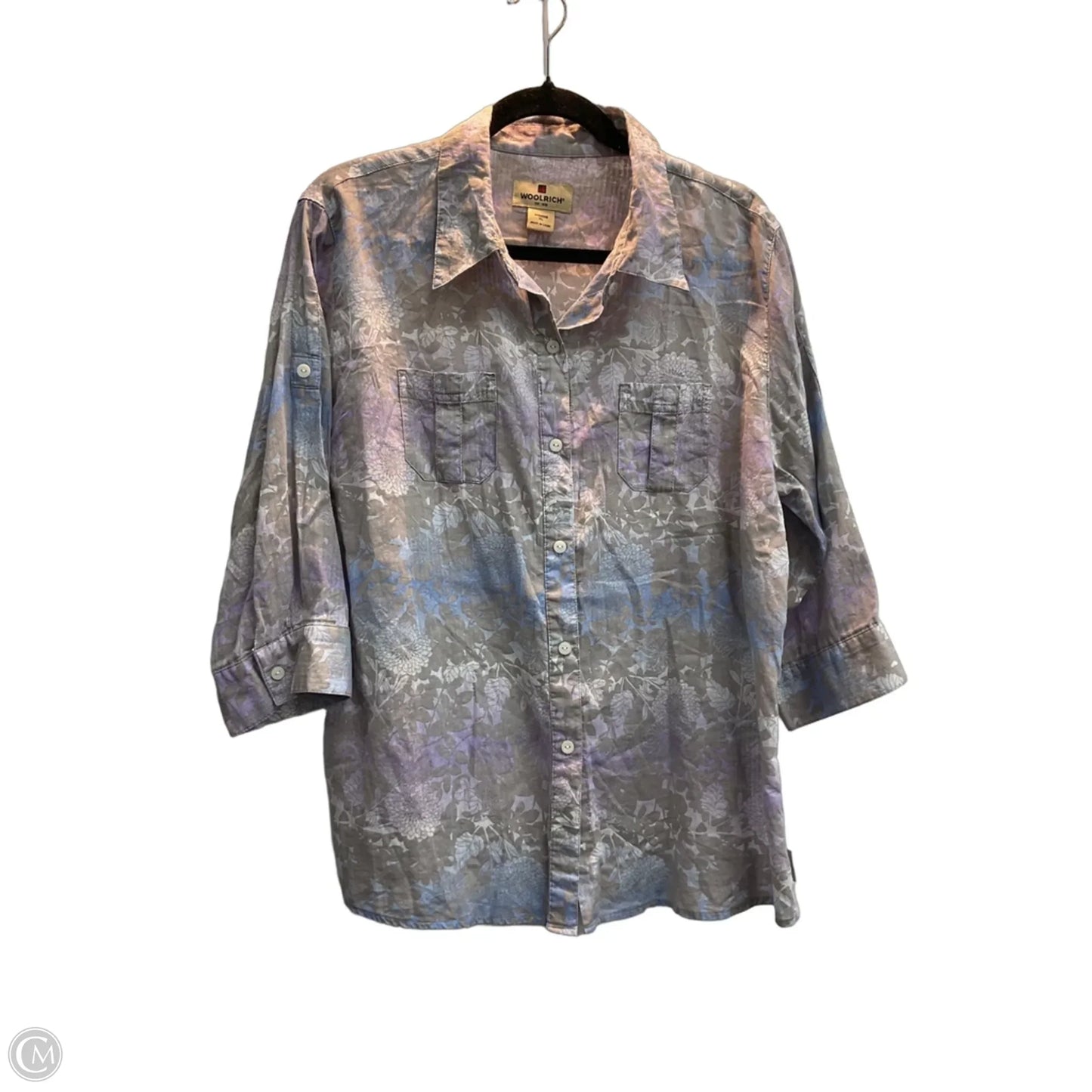 Top Long Sleeve By Woolrich In Blue & Purple, Size: Xl