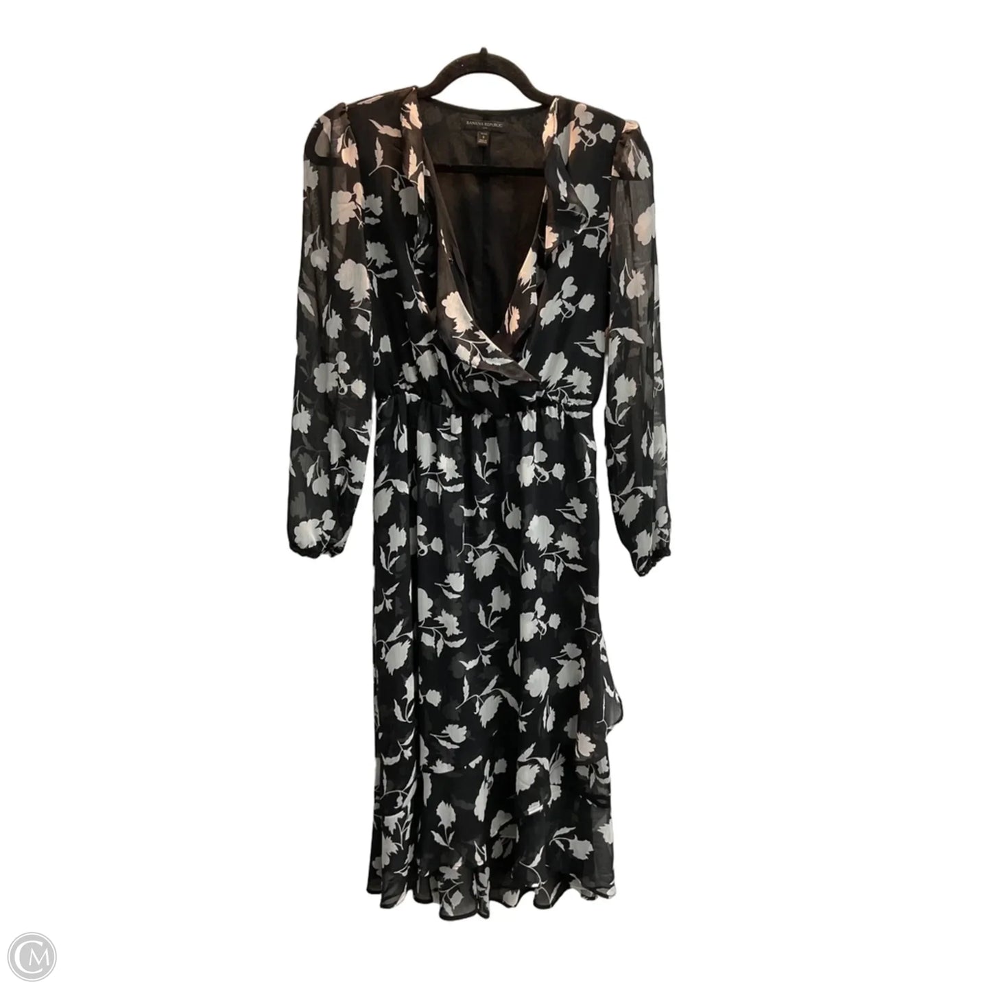 Dress Party Midi By Banana Republic In Black & White, Size: Sp