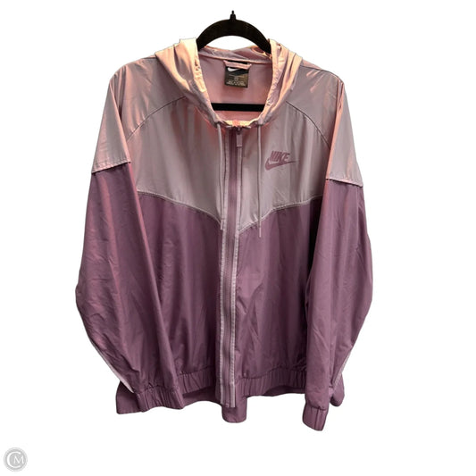Jacket Windbreaker By Nike Apparel In Purple, Size: 3x