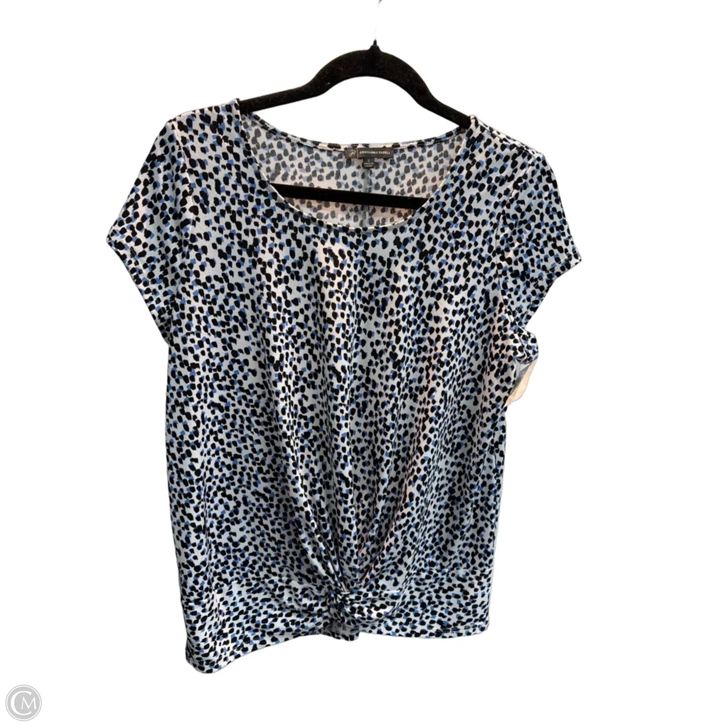 Top Short Sleeve By Adrianna Papell In Polkadot Pattern, Size: S