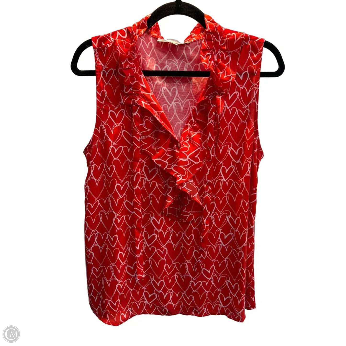 Top Sleeveless By Loft In Red, Size: M