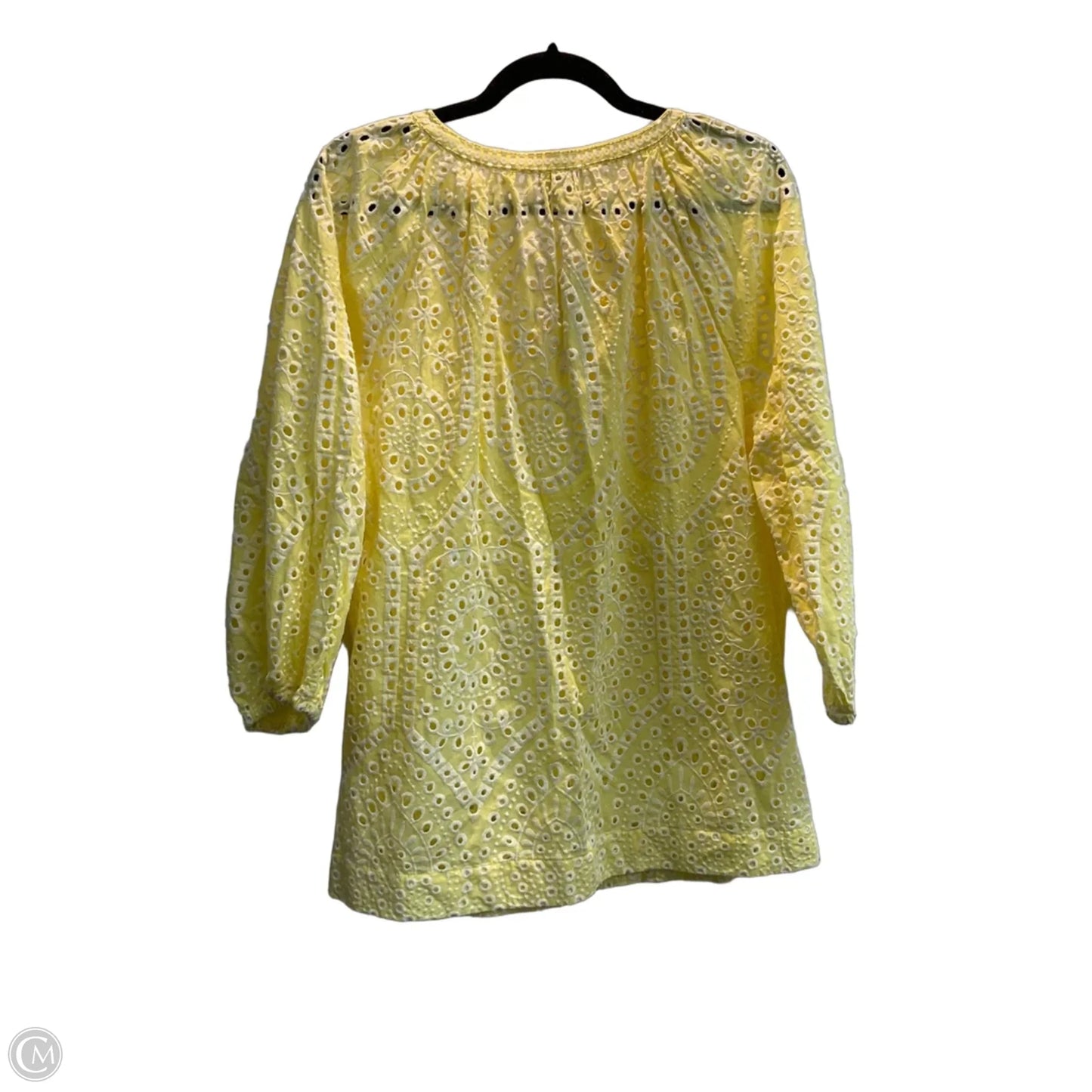 Top Long Sleeve By Chicos In Yellow, Size: L