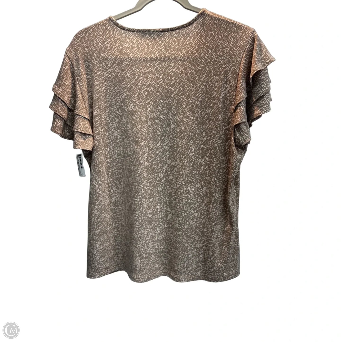 Top Short Sleeve By Adrianna Papell In Tan, Size: L