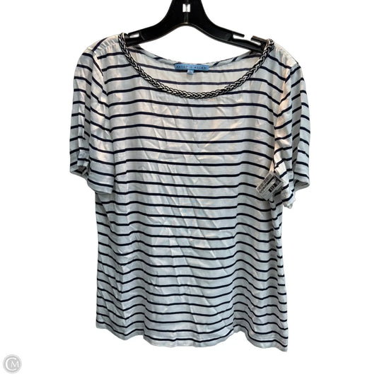 Top Short Sleeve By Antonio Melani In Striped Pattern, Size: L