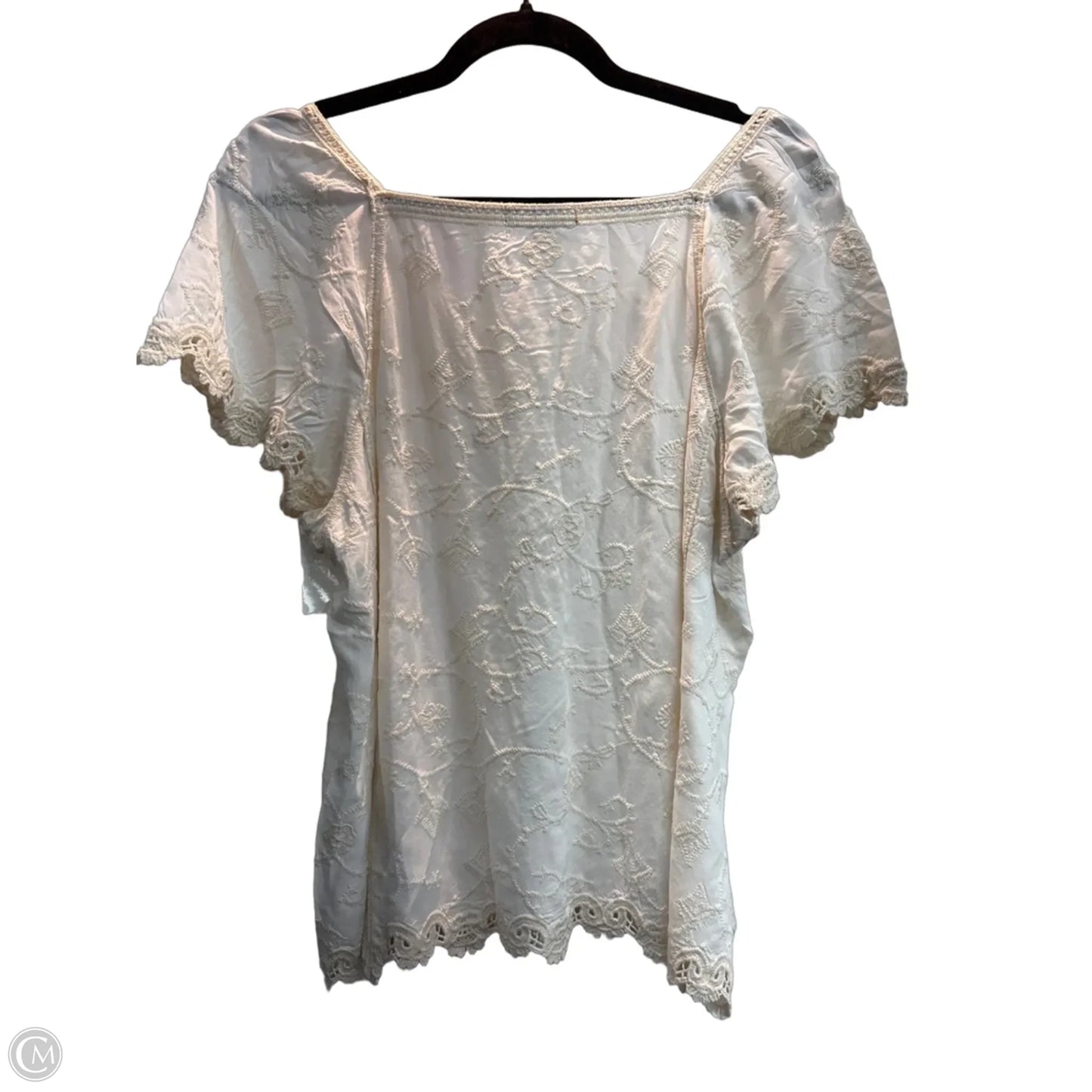 Top Short Sleeve By Democracy In Cream, Size: M