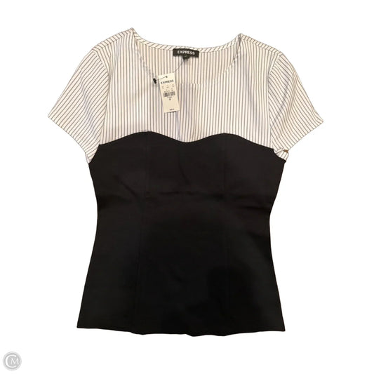 Top Short Sleeve By Express In Black, Size: Xs
