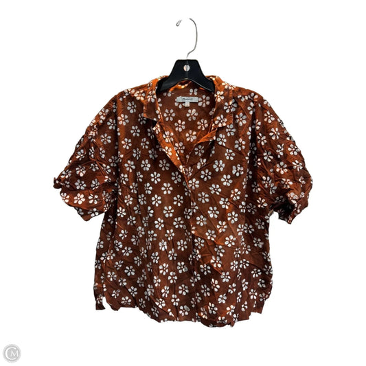 Top Short Sleeve By Madewell In Floral Print, Size: L