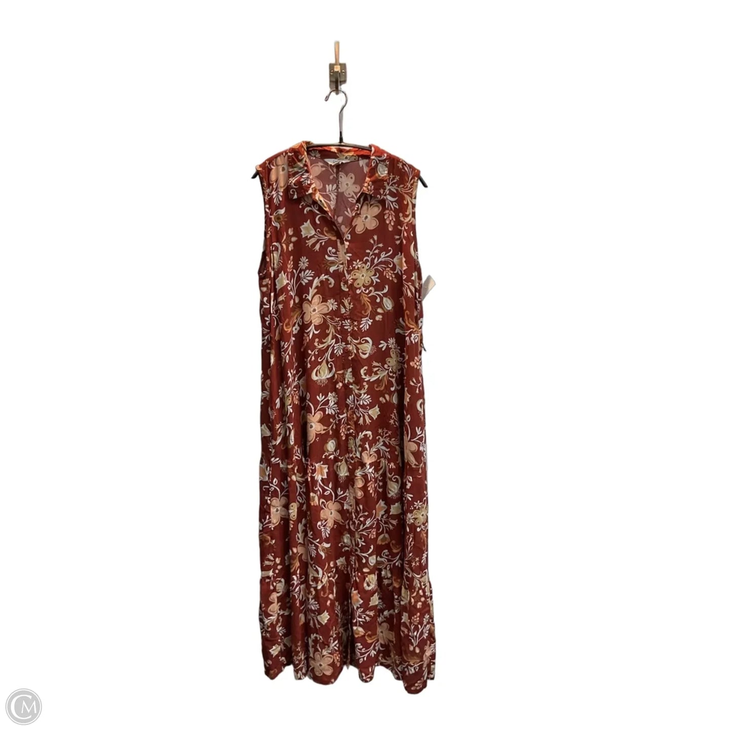 Dress Casual Maxi By Croft And Barrow In Floral Print, Size: L