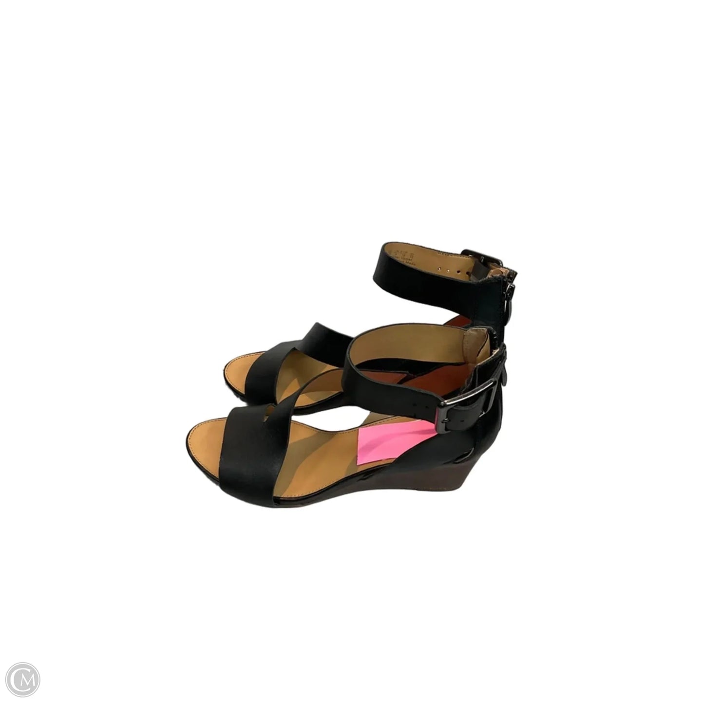 Sandals Heels Wedge By Franco Sarto In Black, Size: 8