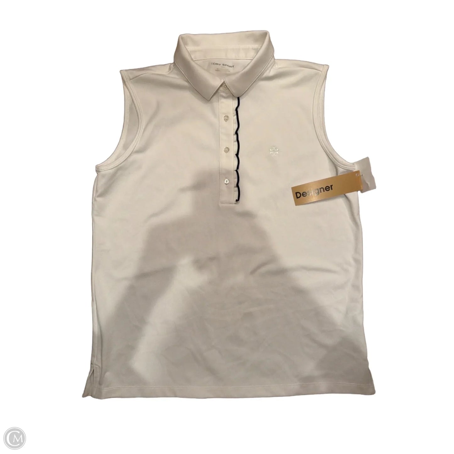 Top Sleeveless Designer By Tory Burch In White, Size: M
