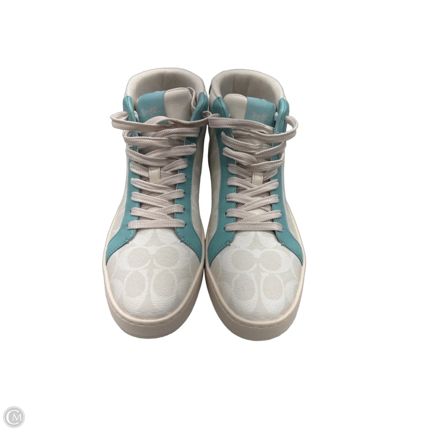 Shoes Designer By Coach In Blue & White, Size: 9