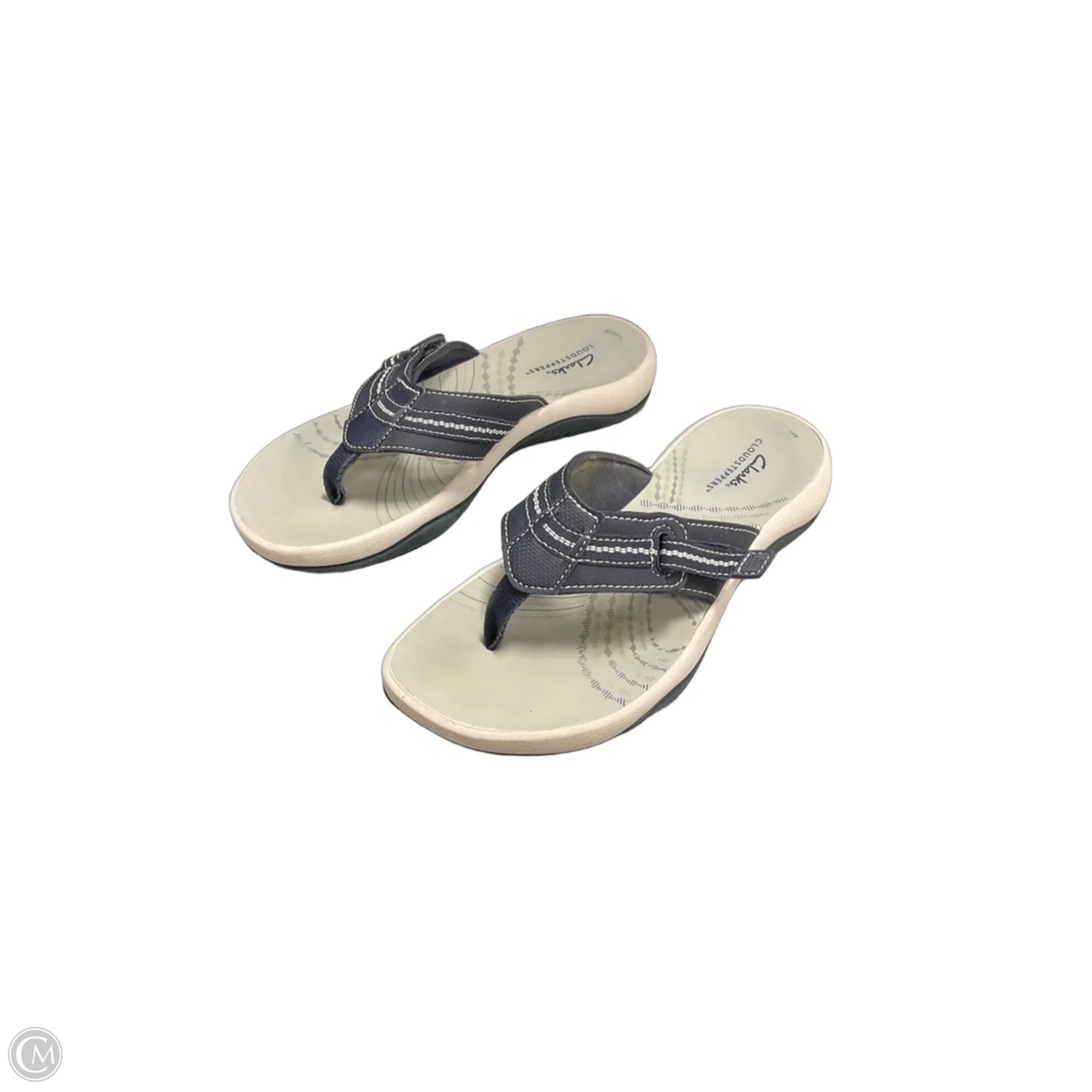 Sandals Flip Flops By Clarks In Blue & Grey, Size: 7