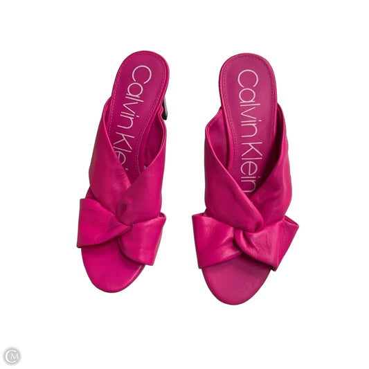 Sandals Heels Kitten By Calvin Klein In Pink, Size: 7